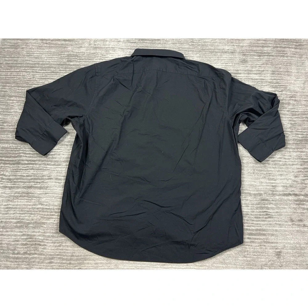 David Taylor‎ Shirt Mens 3XL Black Button Up Long Sleeve Cotton Blend Casual - Picture 7 of 12